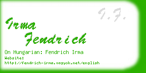 irma fendrich business card